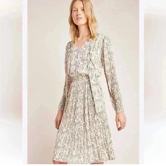Anthropologie Current Air Olivia Snake Print Midi Dress MEDIUM - Picture 10 of 10